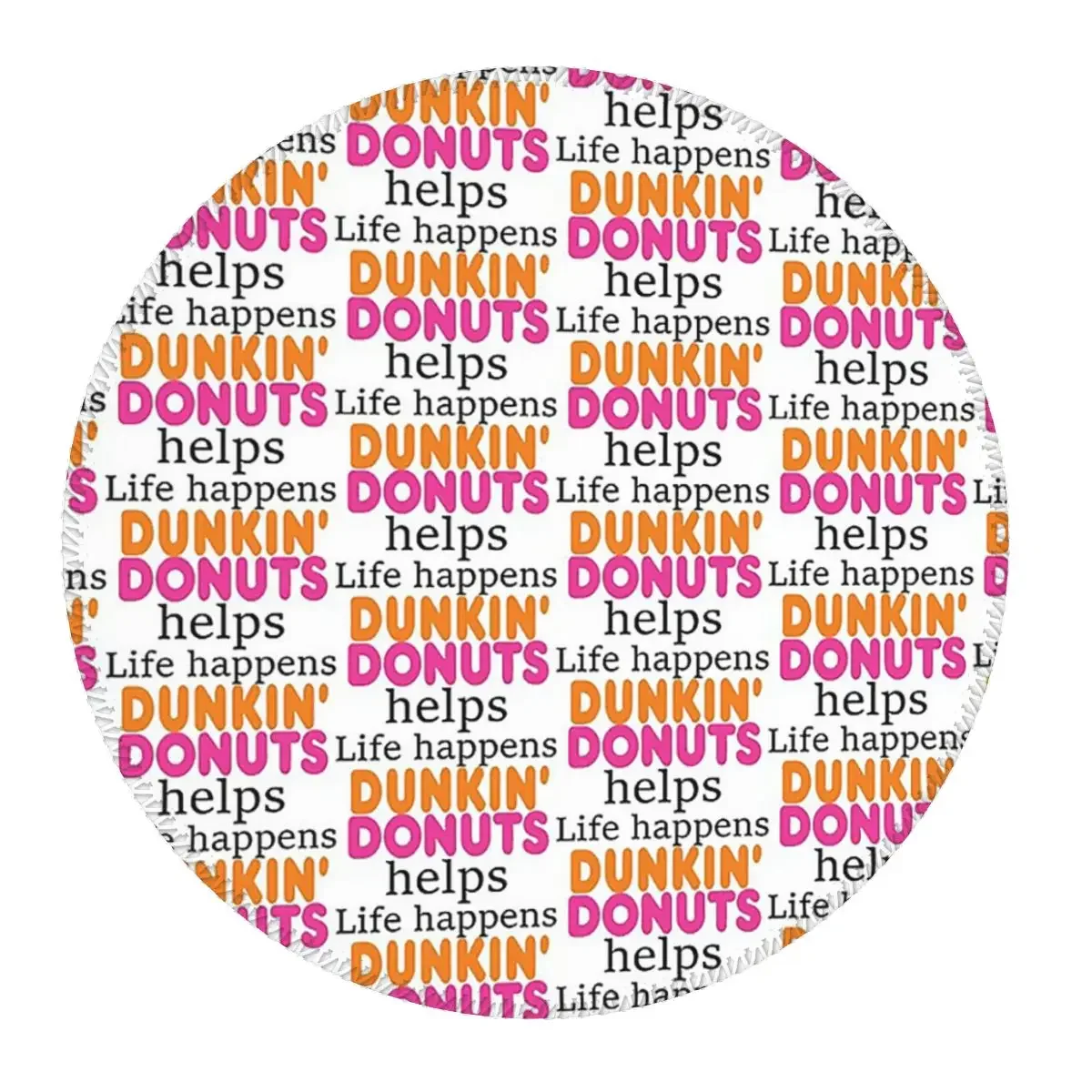 Life Happens... Dunkin Donuts Helps Round Mouse Pad Computer Keyboard Mouse Mat Gaming Laptop Desk Mat Office Table Mats