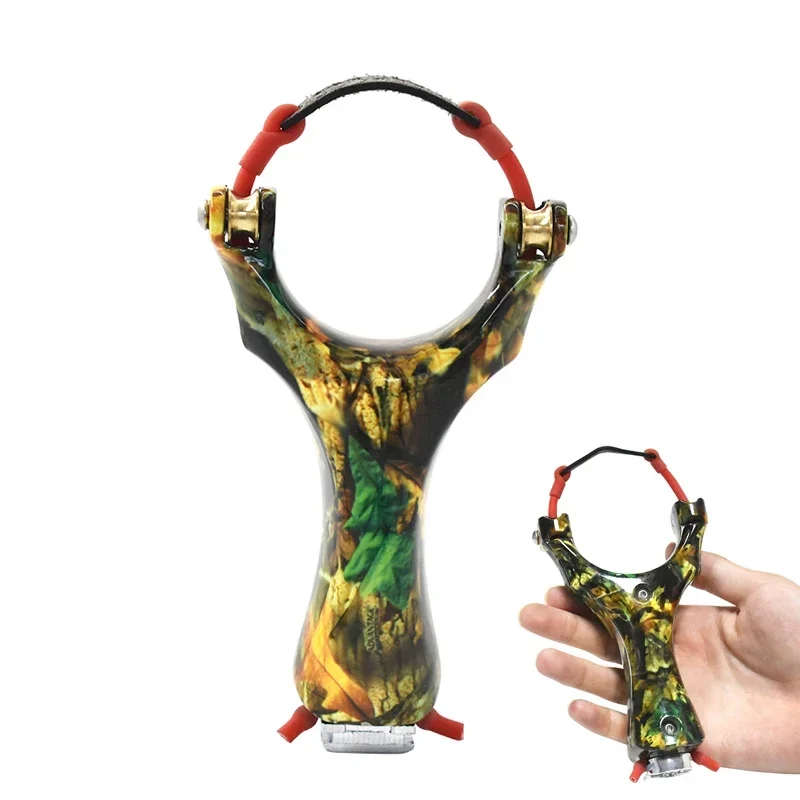 Outdoor Hand Pulley Tool High Velocity Stainless Steel Slingshot with Pulleys Adults Slingshots for Hunting Shooting Tool