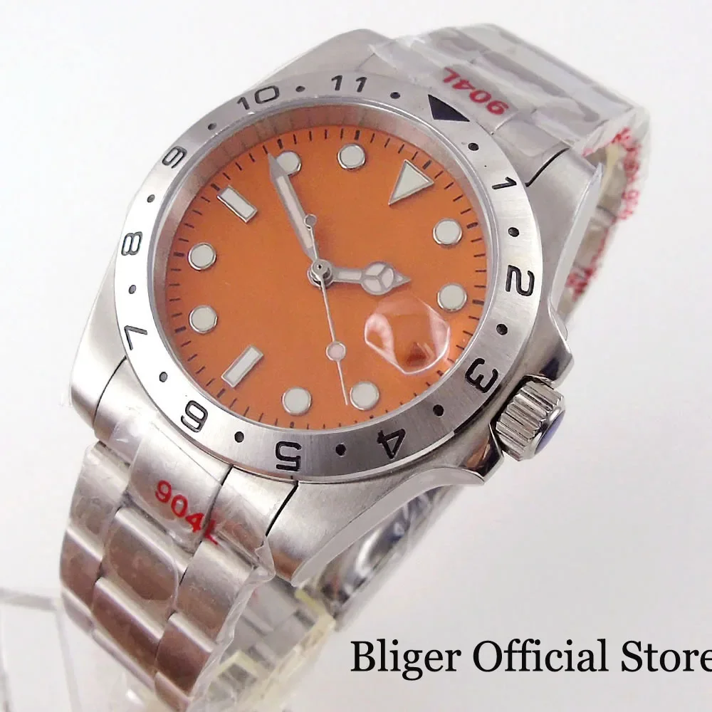 

BLIGER 39mm Automatic Wristwatch Watch Men NH35A PT5000 Black White Orange Green Dial 12 Hours Fixed Bezel Sapphire Glass