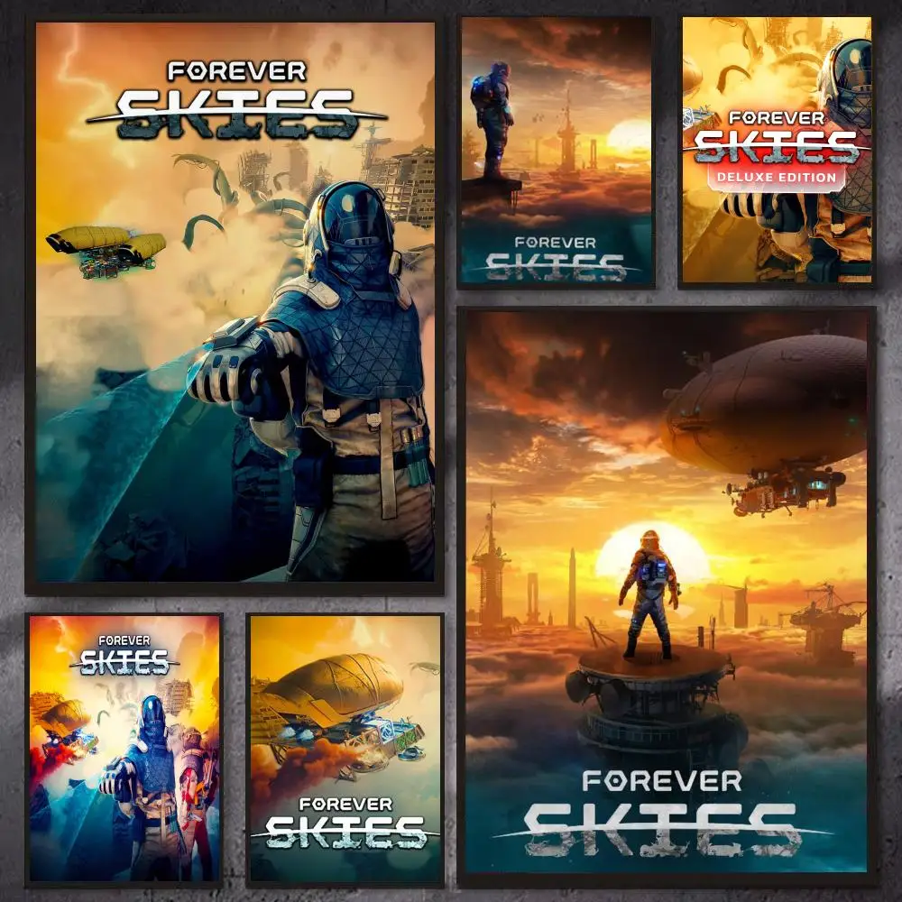 Game F-Forever Skies post apocalyptic Poster Modern Aesthetic Cool Premium Decor for Bedrooms and Gaming Rooms