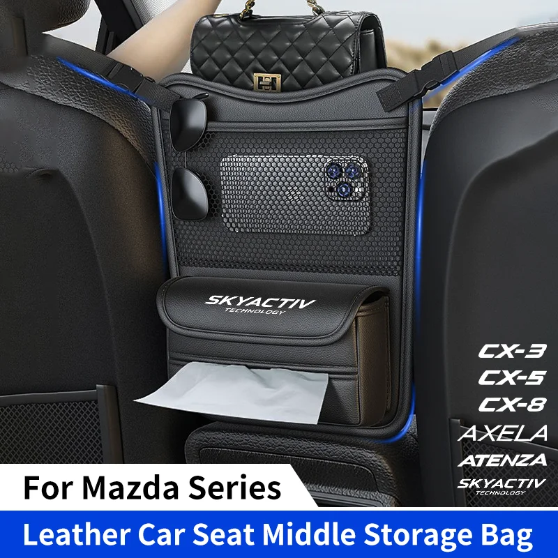 Car Seat Middle Hanger Storage Bag for Mazda Skyactiv Axela Atenza CX3 CX5 CX8 Hanging Organizer Handbag Holder Water Cup Pocket