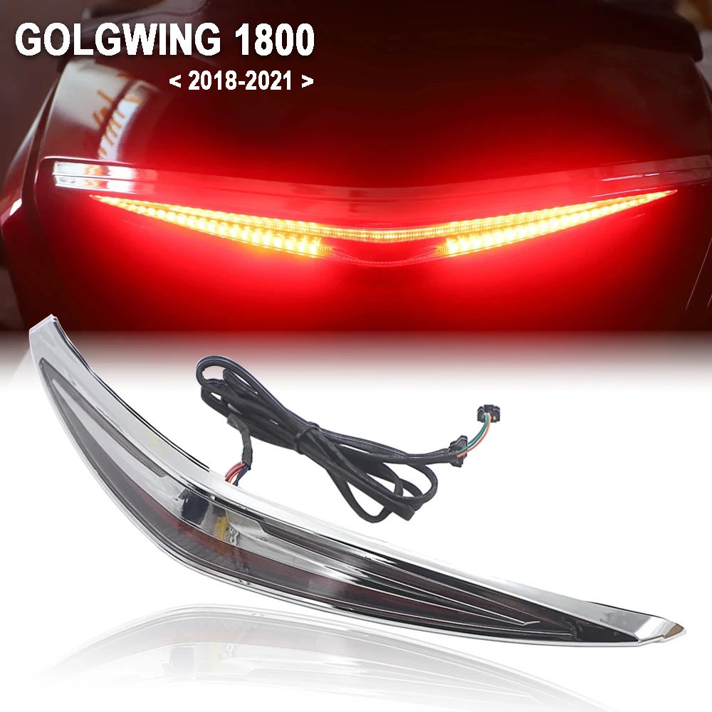 

Gold Wing 1800 NEW Motorcycle ABS Trunk Spoiler LED Red Rear Brake Light Turn Signal For Honda Goldwing GL1800 2018 2019 2020