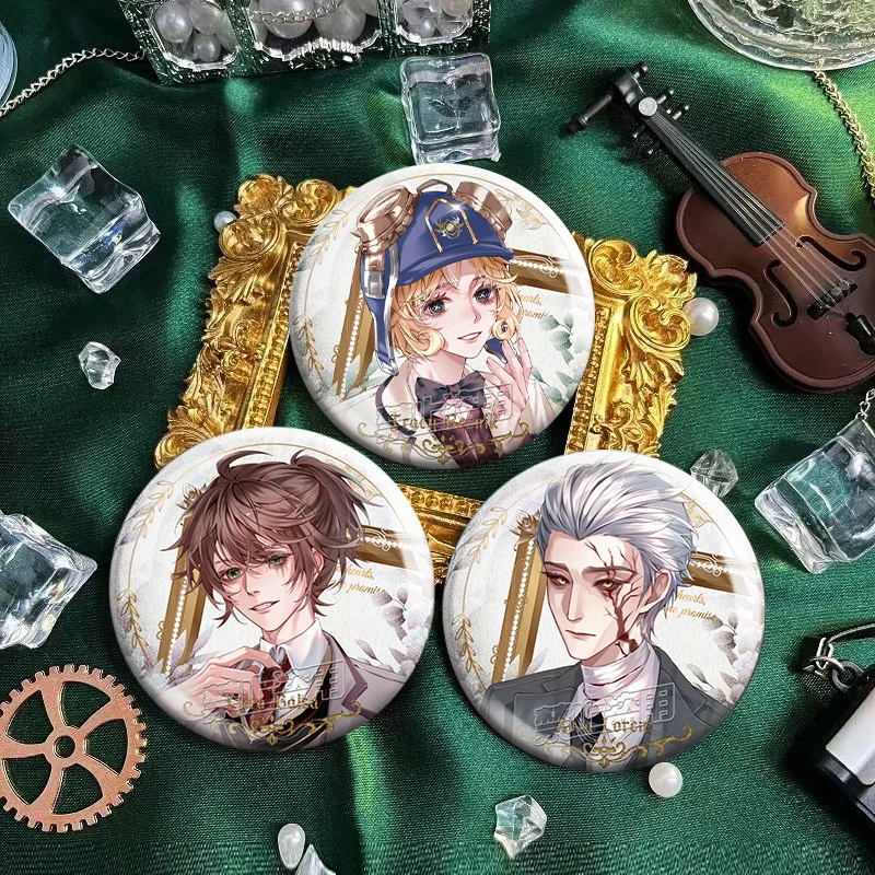 Identity V Double Flash Badge Joseph Prisoner Mechanic Gardener Explorer Tin Brooch Pin Anime Game Peripheral Collection Gift