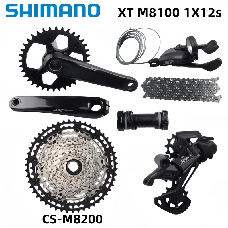 Shimano Deore XT M8100 1x12 Speed Groupset Crankset 165mm 170mm 175mm 32T 34T Rear Derailleurs SGS 118L Chain BB MT801 For MTB