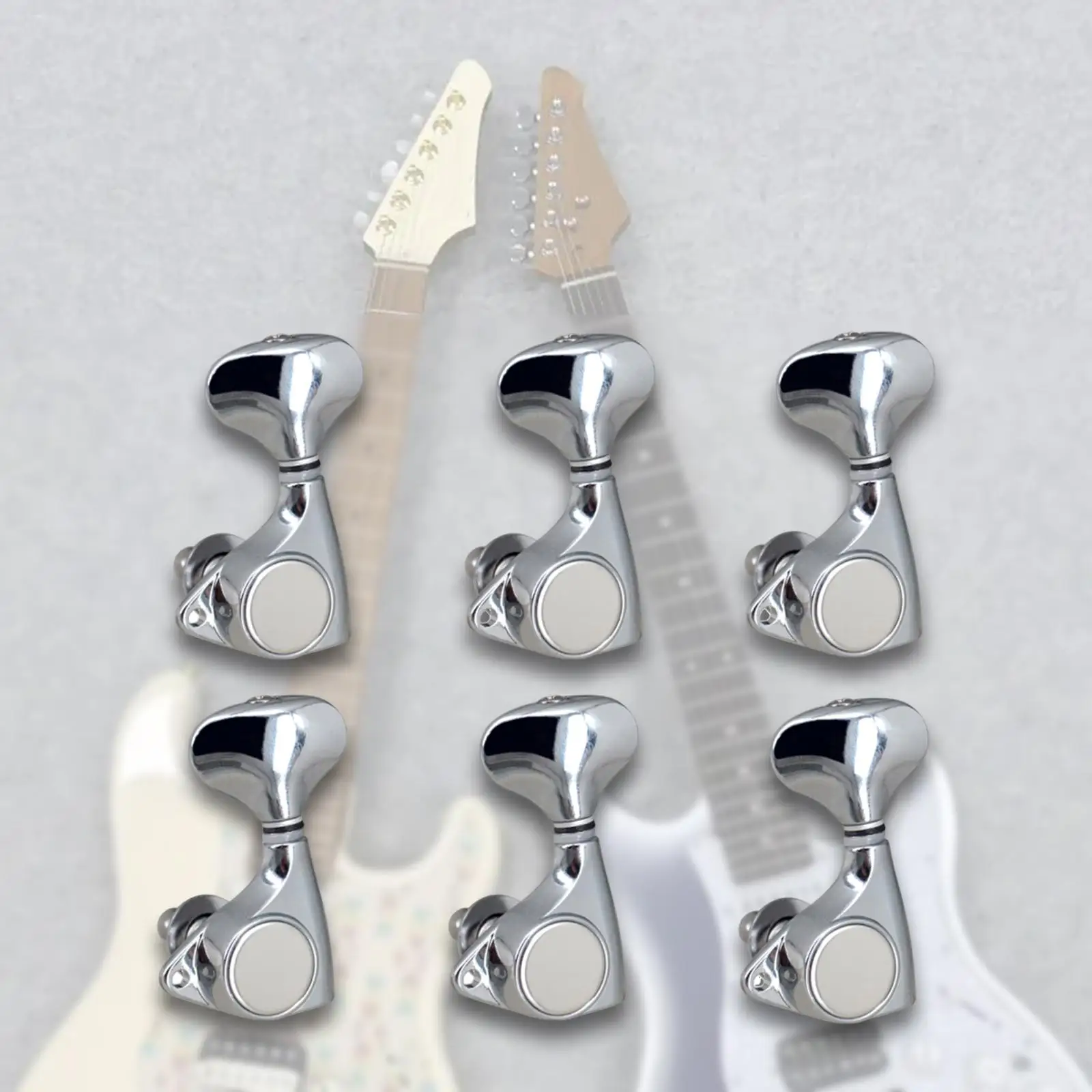 6Pcs Guitar Tuning Key Pegs 1/18 Sealed Tuners Set for Acoustic Ukulele Folk