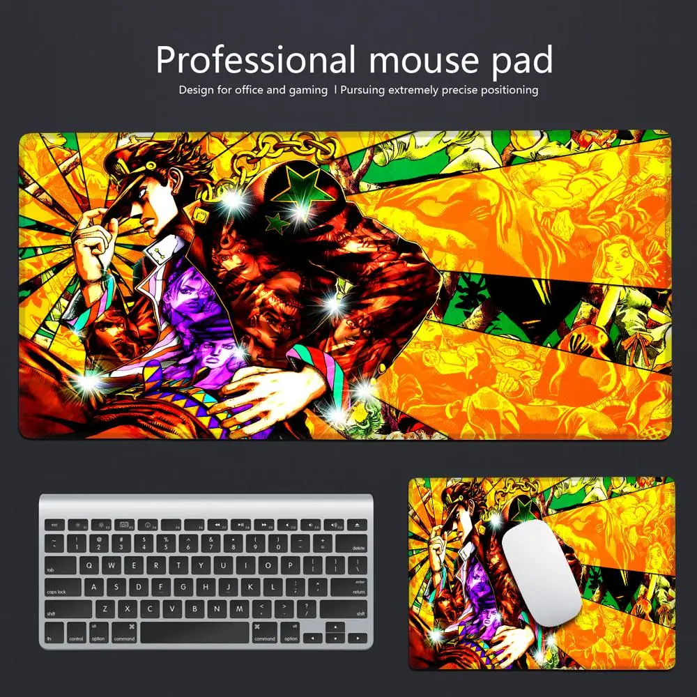 Anime Jo-Jo B-Bizarre Adventure Mouse Pad PC Gaming Computer Keyboard HYBXAXC Xxl Office HD Printed Game Non-slip Base Desk Mat