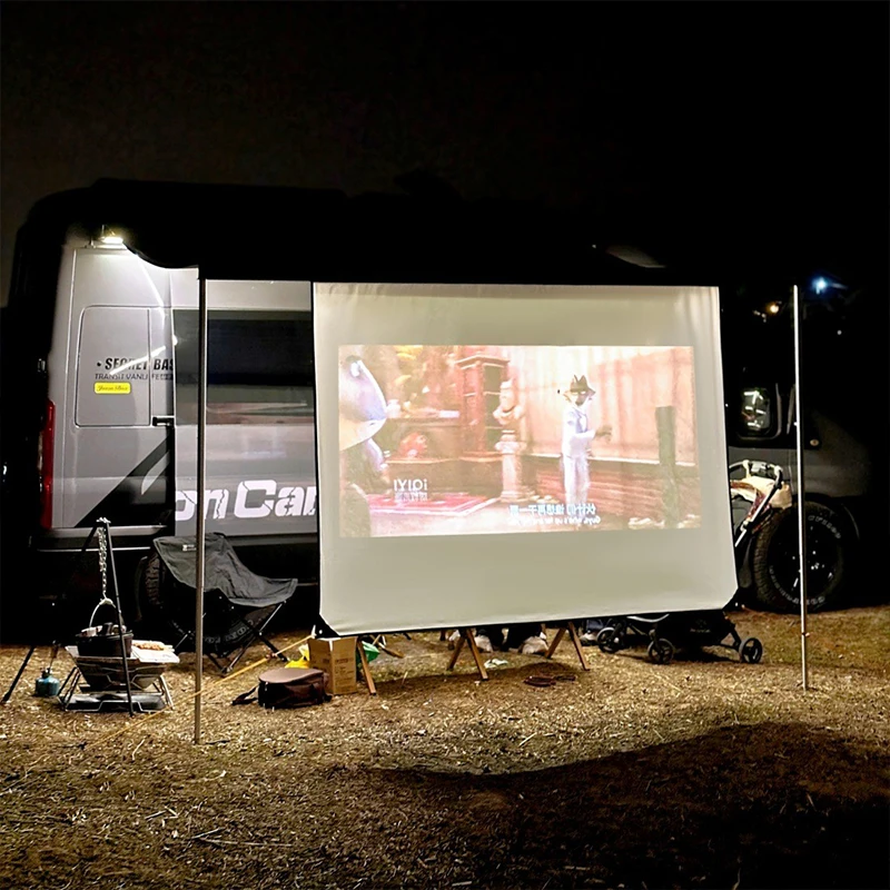 Folding Projection Screen Campervan Projector Screen Kits With C Channel Awning Bead Beder For Outdoor Camping Car Side Tent