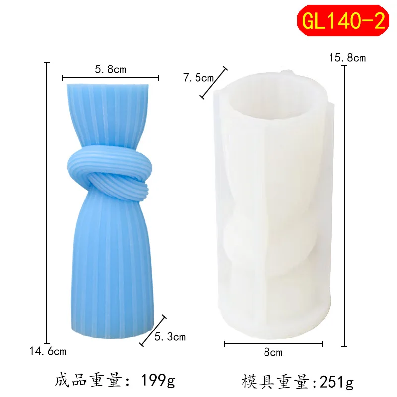 Knot pillar silicone mold DIY minimalist style candle mold plaster mold