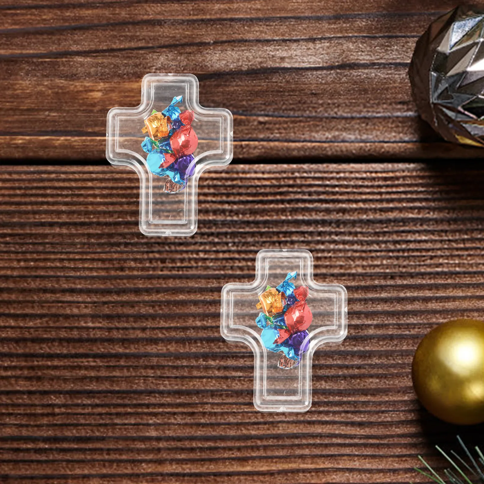 

10Pcs Clear Plastic Cross Box Candy Jewelry Organizer Compact Storage Case for Bracelets Charms Pendants Trinket Holder