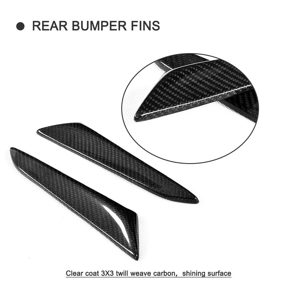 Carbon Fiber Rear Bumper Vents Decoration Trims Fins for Honda for Civic Type R Hatchback 5-Door 2015 2016