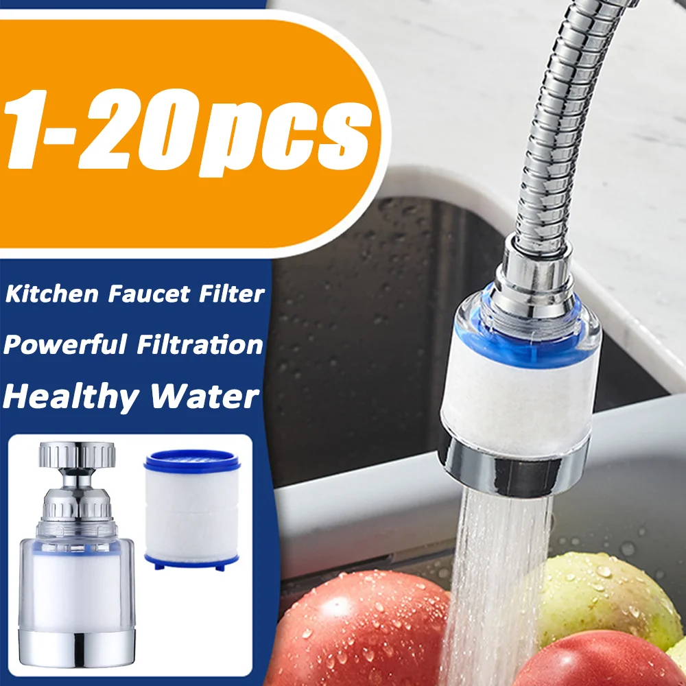

1-20pcs Kitchen Faucet Extender Filter Anti-Splash Remove Chlorine Heavy Metal Filtered Water Purifier for Home Kitchen/Bathroom
