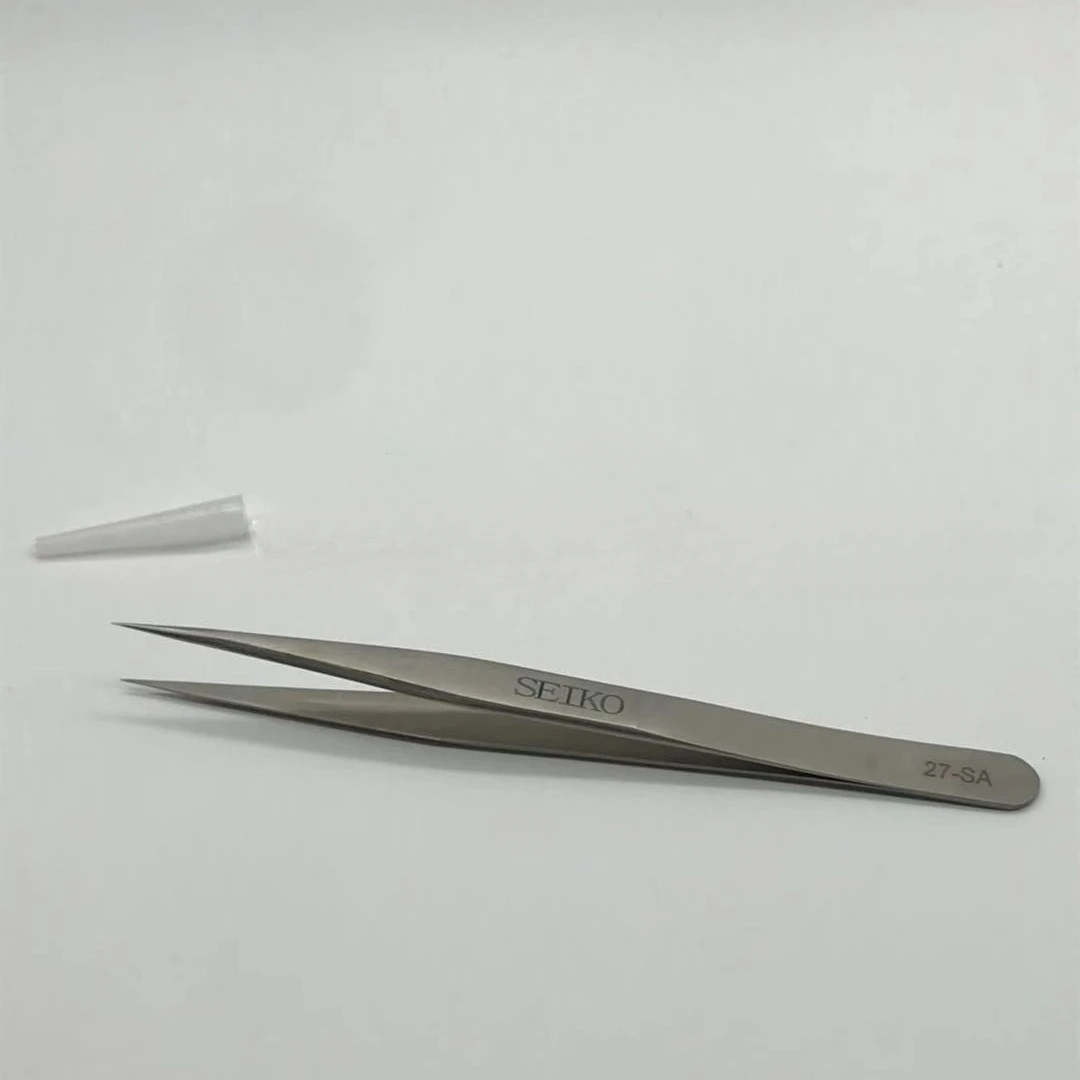 حقيقية ملقط من الفولاذ المقاوم للصدأ مكافحة المغناطيسي الصلب وعالية المرونة الدقة الملقط وأشار الشعر الربيع منحني فوهة مجموعة 5 قطعة