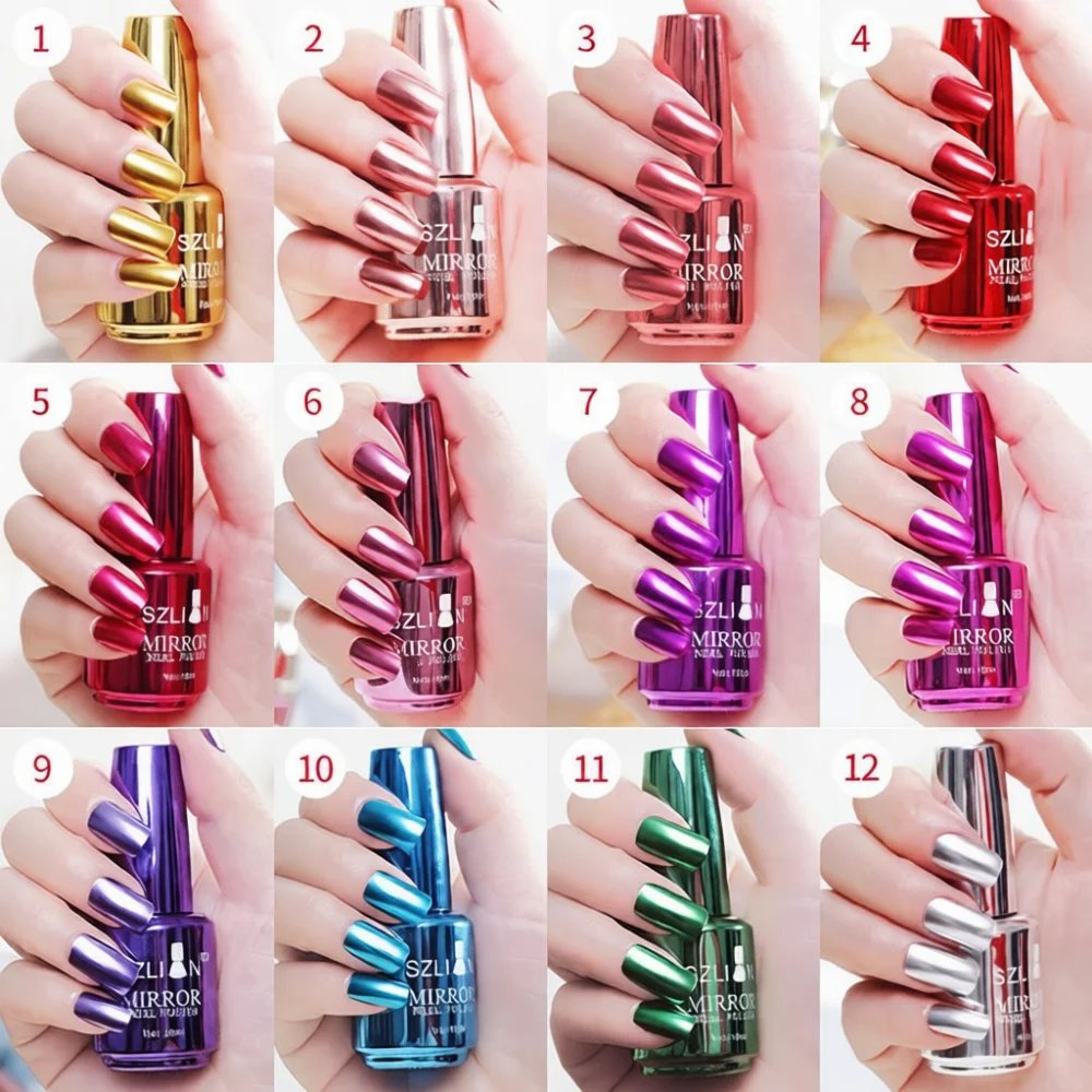 Professional Mirror Nail Polish Metallic Chrome Effect Quick Dry Varnish Manicure Art Decoration Shiny Long Lasting Lacquer
