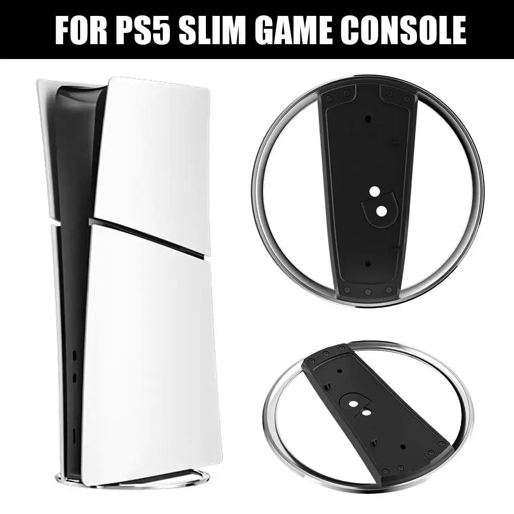 For Ps5 Slim Vertical Stand Black PC Metal Game Console Base Bracket For Sony Playstation 5 Slim Disc Digital Edition Acces B5Y0