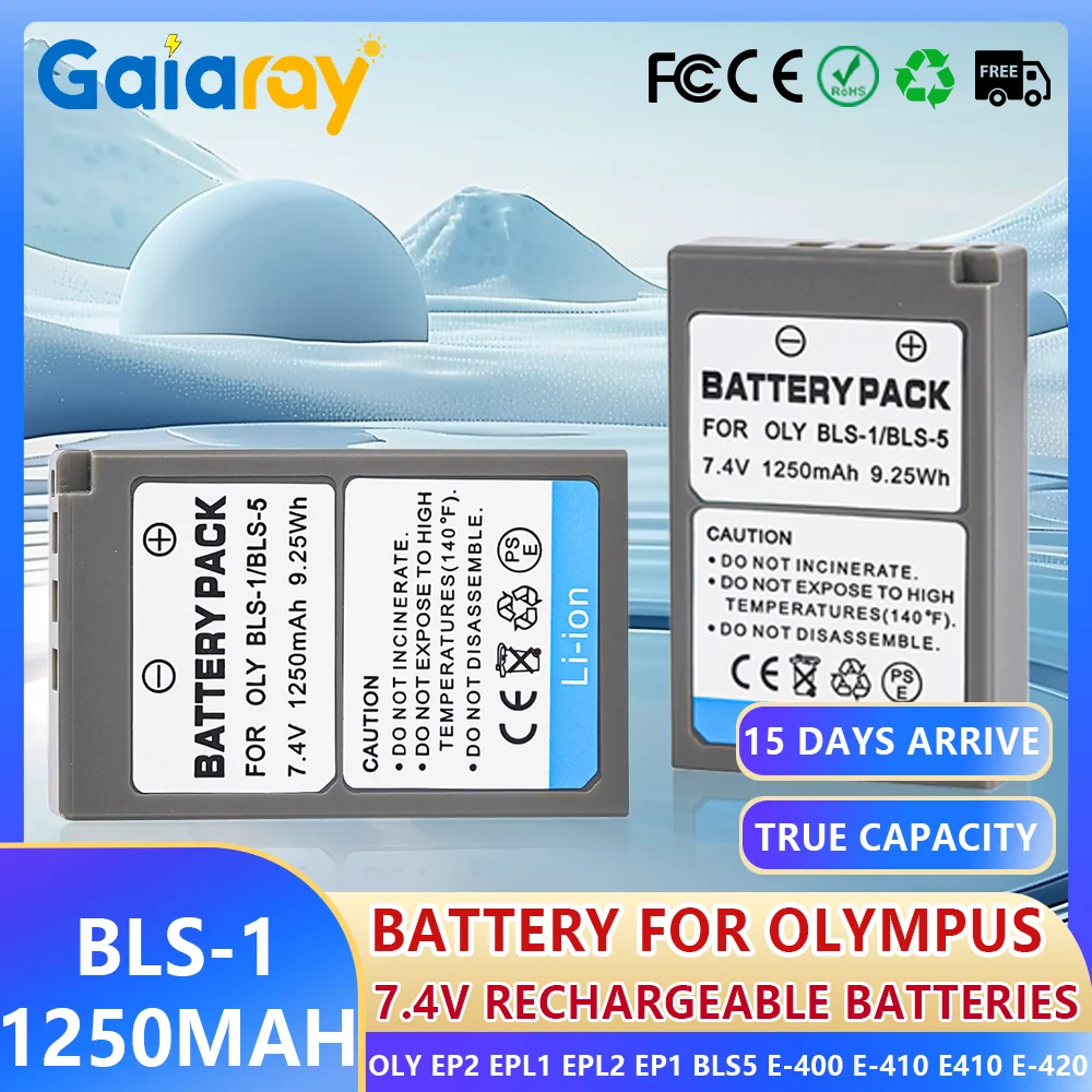 BLS-1 BLS1 BLS-5 بطارية 1250mAH بطاريات قابلة للشحن لأوليمبوس OLY EP2 EPL1 EPL2 EP1 BLS5 E-400 E-410 E410 E-420 كاميرا