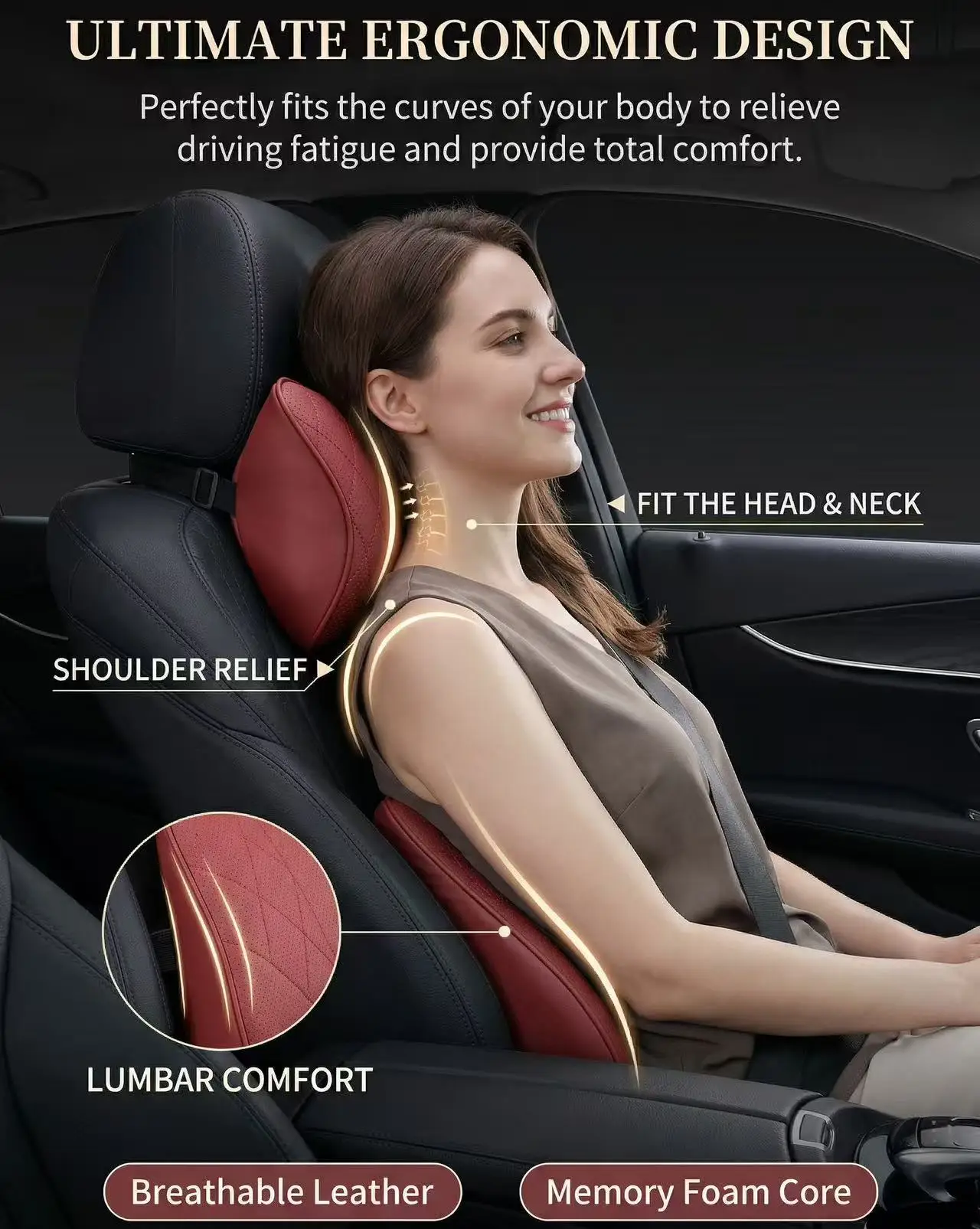Car headrest breathable neck pillow, high-end luxury, suitable for Lexus LS LC IS350 ES300 GS30 C20 GX460 LX570 RX500h NX300