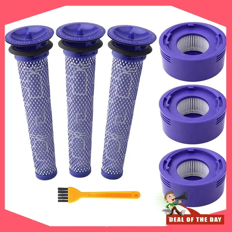 จัดส่งตลอด 24 ชั่วโมง 3 Pre & Post Filter ตัวกรองสูญญากาศเปลี่ยนชุดสําหรับ Dyson V7, V8 อุปกรณ์เสริม 965661-01 & 967478-0