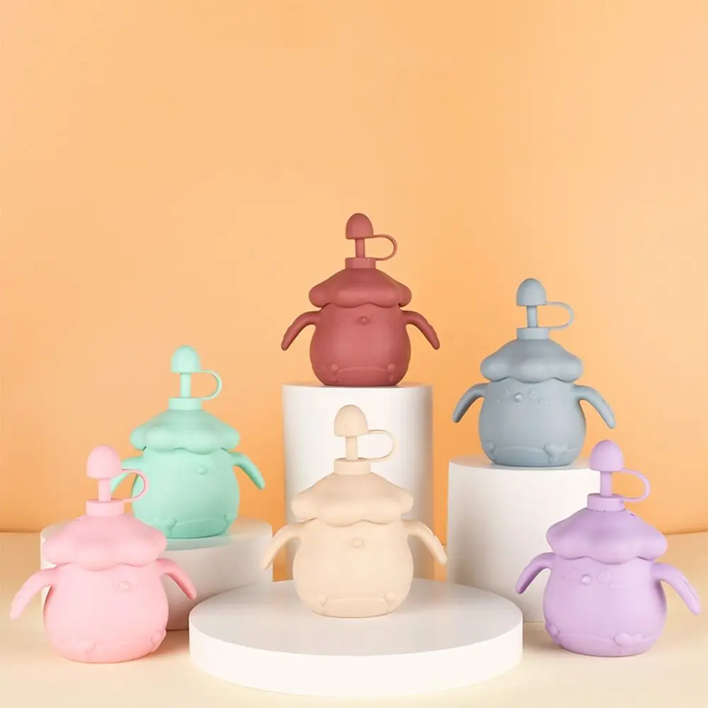 

Creative Baby Training Cup Leakproof Soft Silicone Toddlers Straw Water Bottle Cartoon Shape with Lid Baby Silicone Feeding Cup