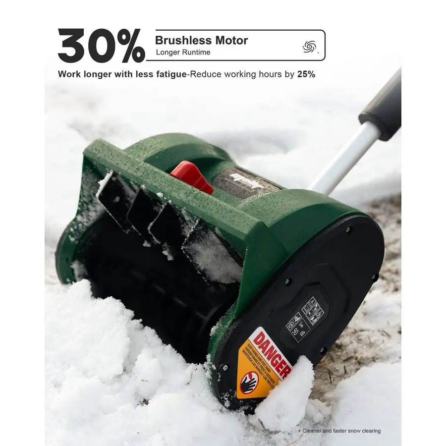 マキタ18Vバッテリー対応、12インチブラシレス除雪機、電動除雪機、調整可能なフロントハンドルとデフレーター付き