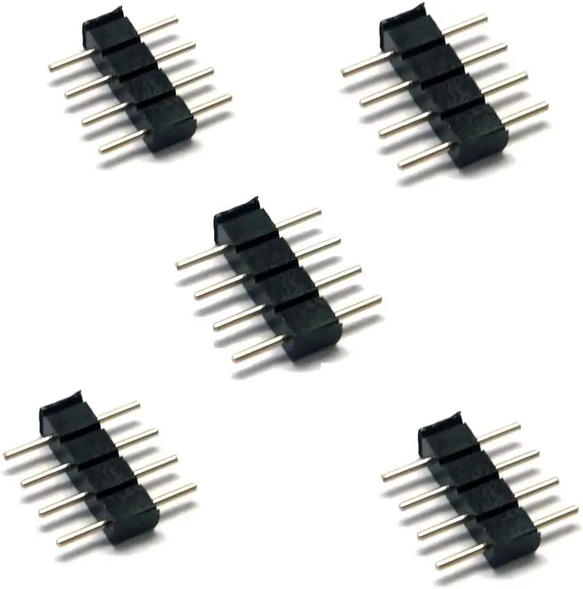 RGBW RGB LED Tape Connector Adapter 4 Pin 5 Pin Needle Male Type Double for 3528 2835 5050 LED Strip Lights Lighting Accessories