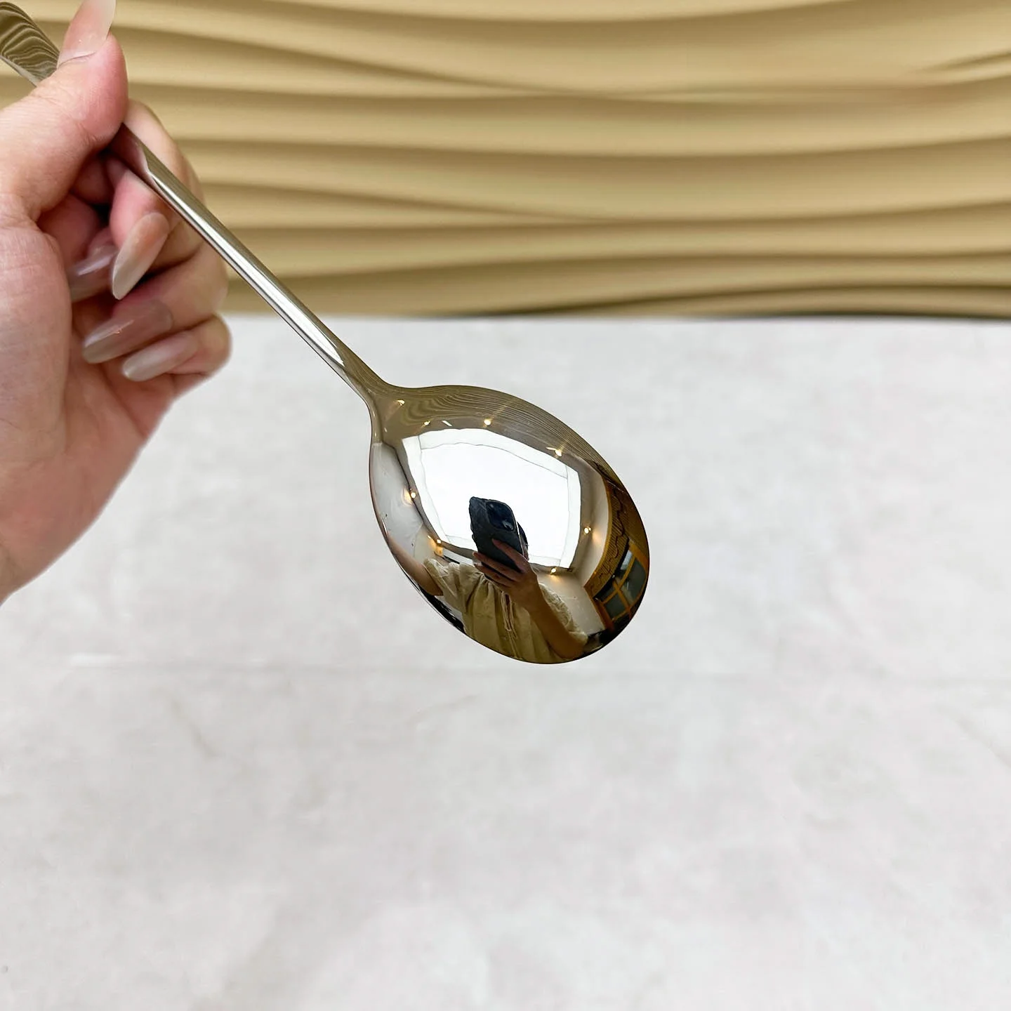 Thickened 304 Stainless Steel Long Handle Soup Spoon Adult Student Dining Spoon Korean Style Rice Stirring Spoon Set of 2 - view 5