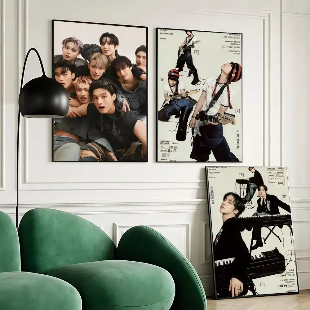 Kpop A-ATEEZ Hongjoong San Poster Modern Wall Art for Bedroom Living Room Cafe Bar Aesthetic Home Decor Gift - view 5
