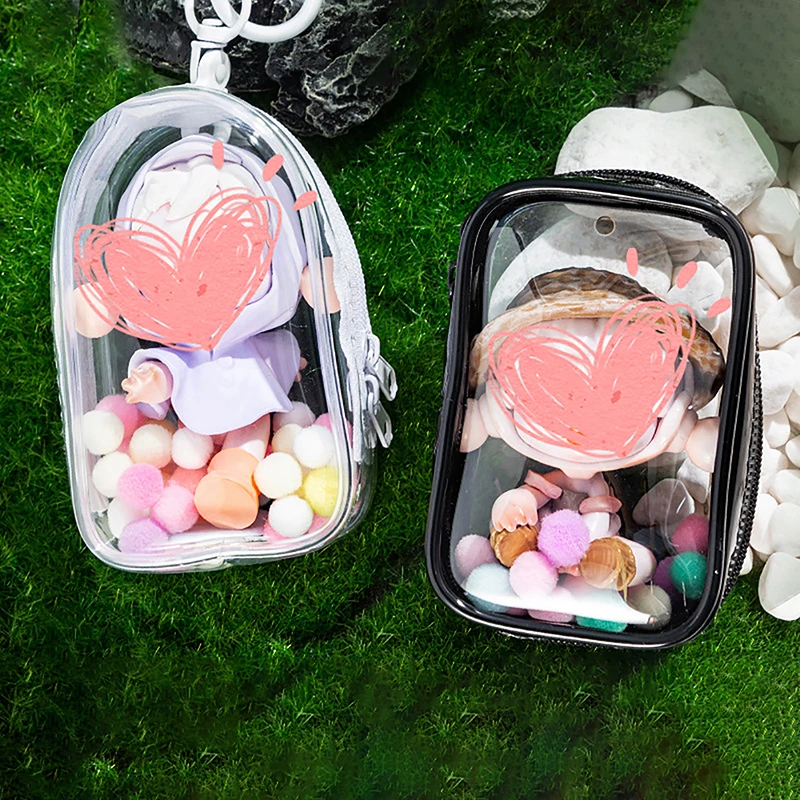 Transparent Storage Box Pouch Mystery Box Keychain Toy Display Storage Case Key Chain Bag Organizer Box Bag Thicken Classic