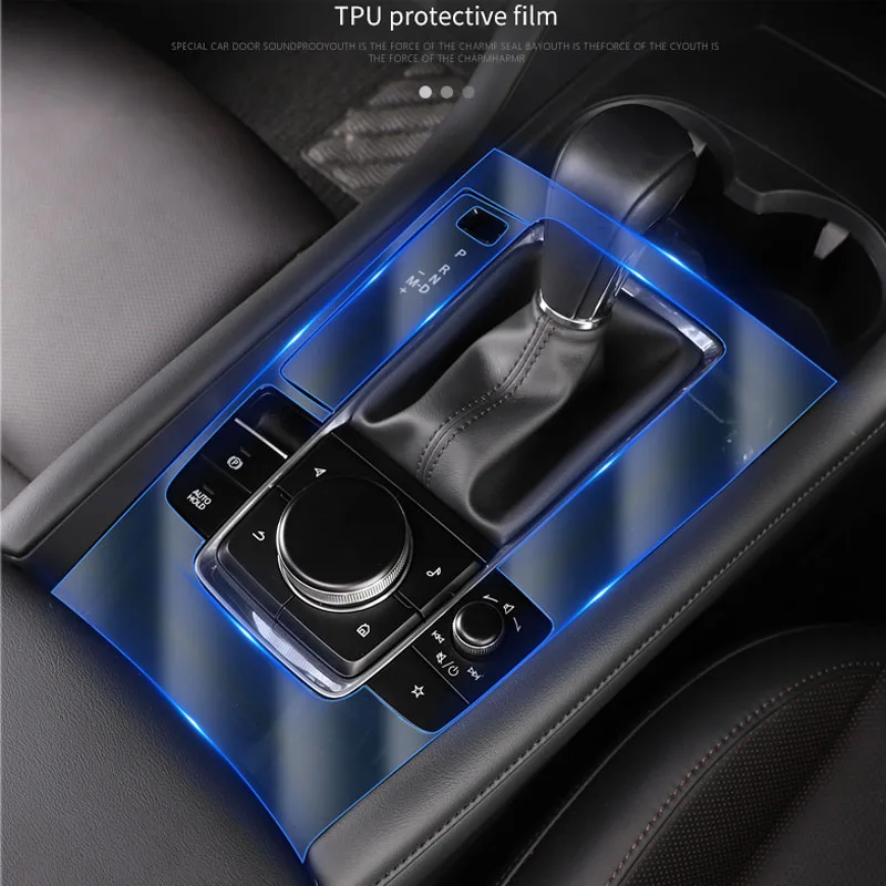 For Mazda 3 Axela 2017 2018 2020 2021 Car Door Center Console Gear Navigation Full Set Interior Mouldings TPU HD Protector Film