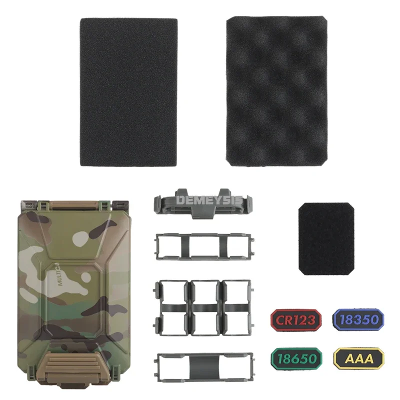 Tactical Battery Storage Case for CR2032 AAA 18650 18350 CR123A Waterproof MOLLE Hunting CS Modular Batteries Box