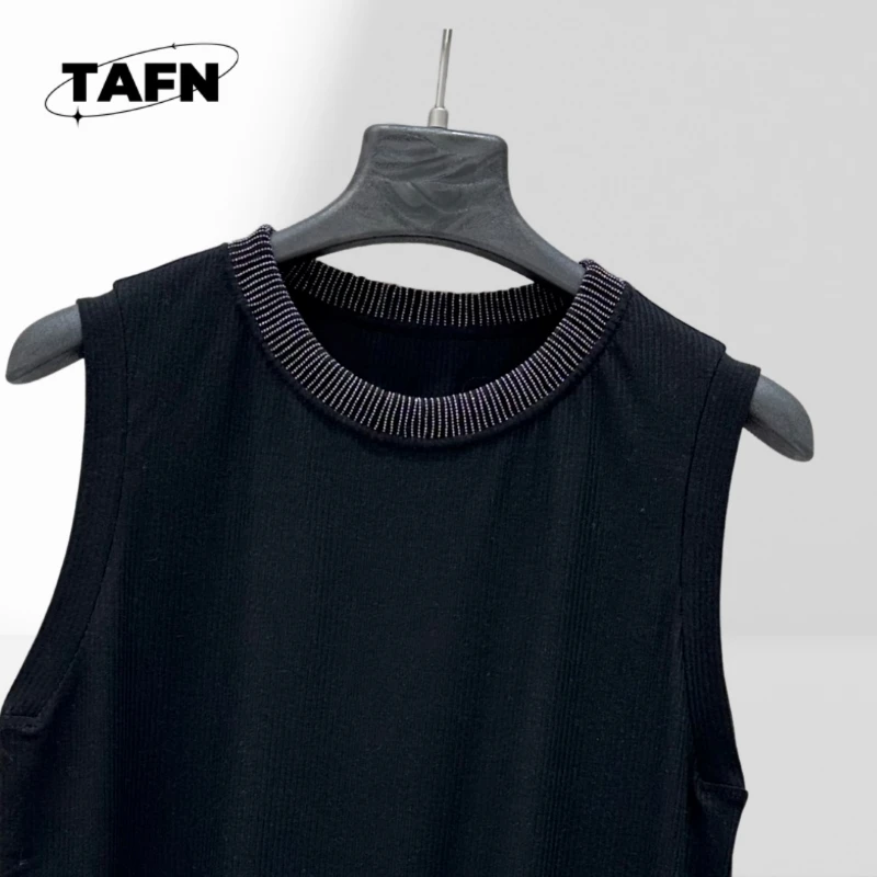 25, beliebte europäische und amerikanische Stil, fortschrittlicher Kaschmir, warme Bankett-Damenweste, Damen-Pullover-Weste, trendig, einfach