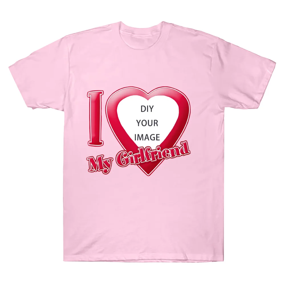

Хлопковая футболка «сделай сам», футболка с коротким рукавом «I Love My Boyfriend Girlfriend», оптовая продажа, дропшиппинг, мужские и женские модные футболки