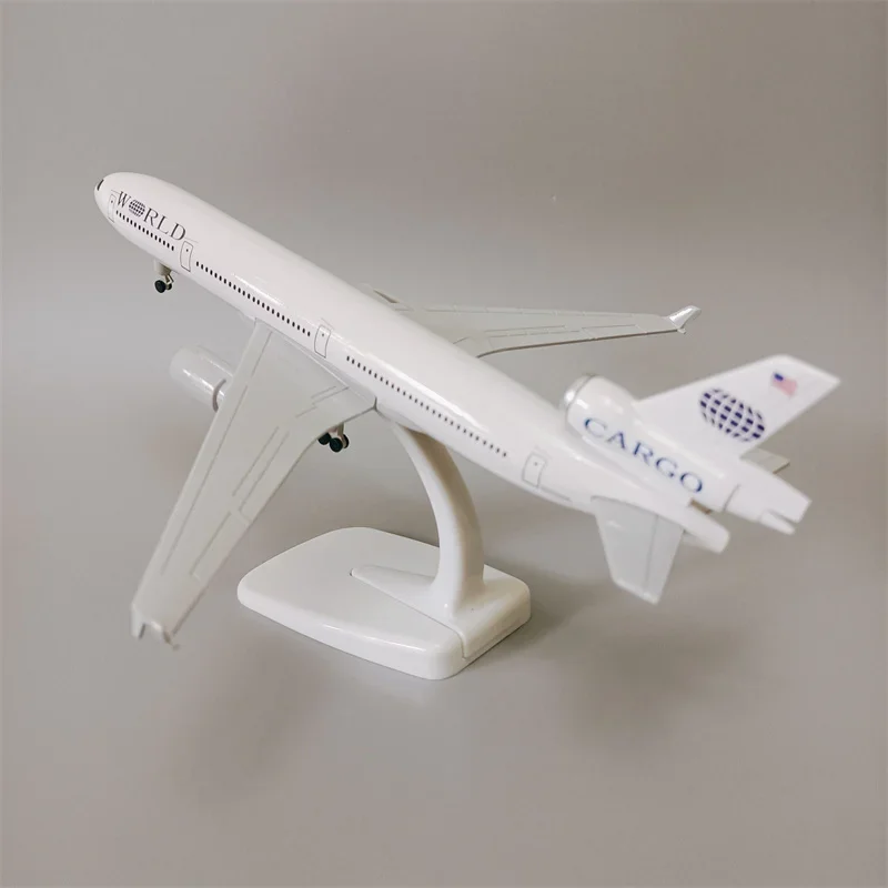 MD-11 Avião Modelo Alloy Metal Aircraft, EUA Airlines World Cargo, MD-11 Avião Modelo, Aeronave com Rodas, Landing Gears, 20cm