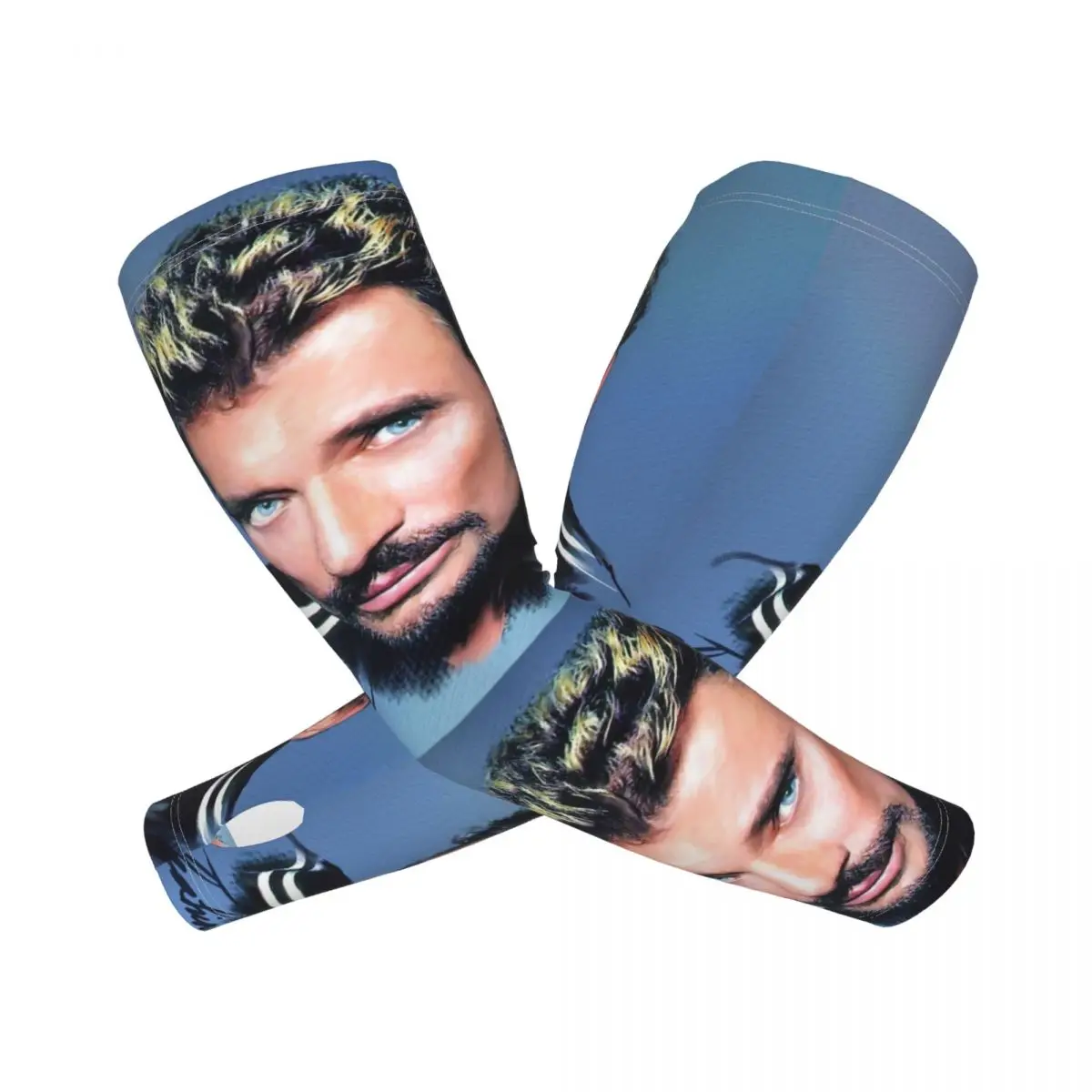 Custom Johnny Hallyday UV Protection Cooling Arm Sleeves Women Men French Rock Singer Sports Running Tattoo Cover Up