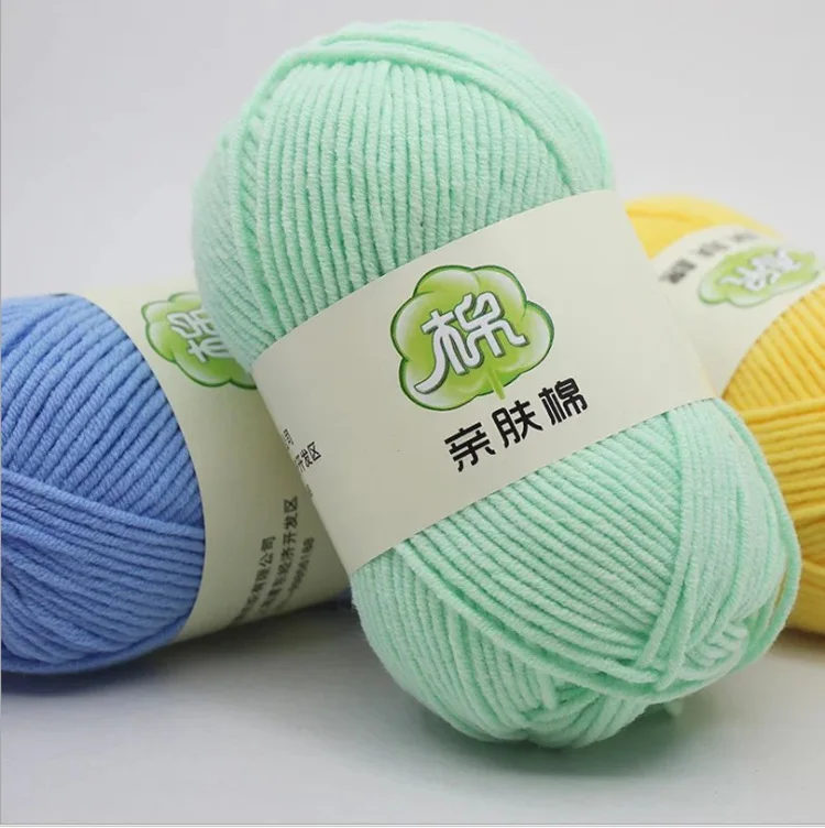 5 Strands Milk Cotton Baby Skin-friendly Yarn Hand Knitting Blanket Sweater Medium Coarse Combed Cotton Yarn Thread 50g/ball