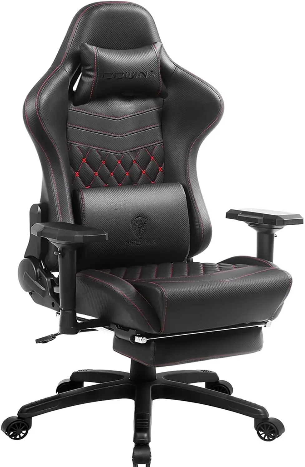 

Ergonomic Racing Style Gaming Chair, Recliner with Massage Lumbar Support, 4D Armrests PU Leather with Retractable Footrest