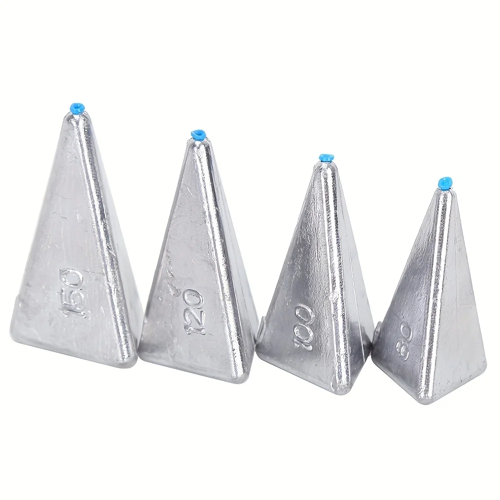 2pcs 2.82oz-5.29oz Through-hole triangular column plastic core anti-slip bottom fishing sinker fishing rod lead sinker