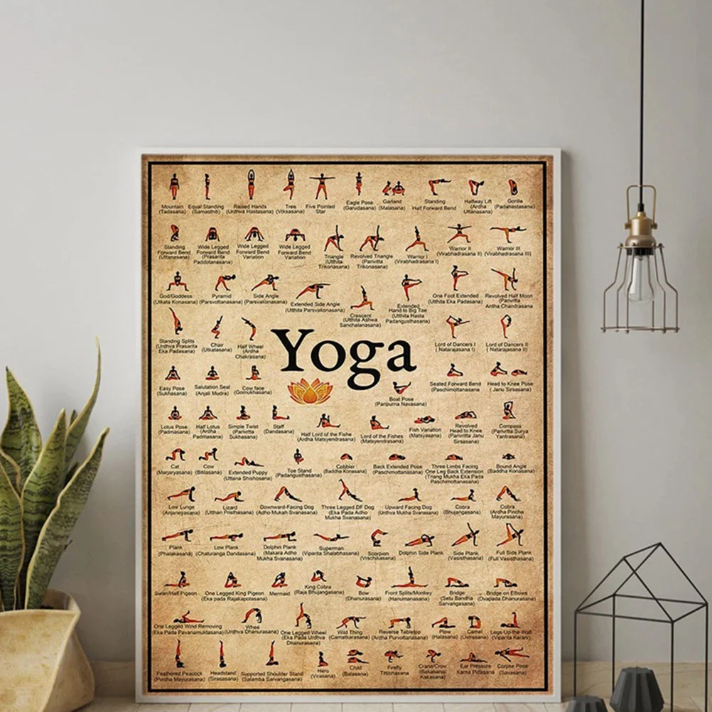 Yoga Poster Decorative Decoration Retro Crafted Wall Picture Delicate Wear-resistant Canvas