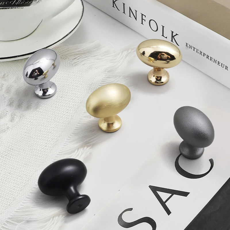 Nordic Egg Shape Cabinet Door Handles Wardrobe Drawer Knobs Gold Black Kitchen Cupboard Closet Handles Pulls For Home Decor