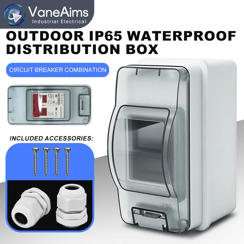 HT-2 PV Distribution Breaker Box Outdoor Waterproof IP65 Panel Installation 2 WAY ABS Plastic Outdoor MCB Solar Junction Box