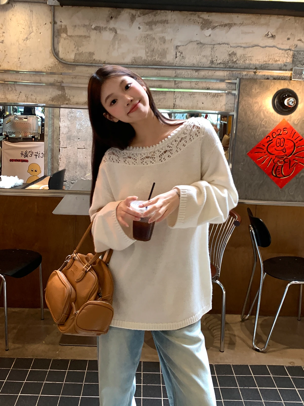 

Корейский вязаный свитер Design Sensation, женский осенне-зимний базовый слой, ленивый топ, теплый топ с подогревом