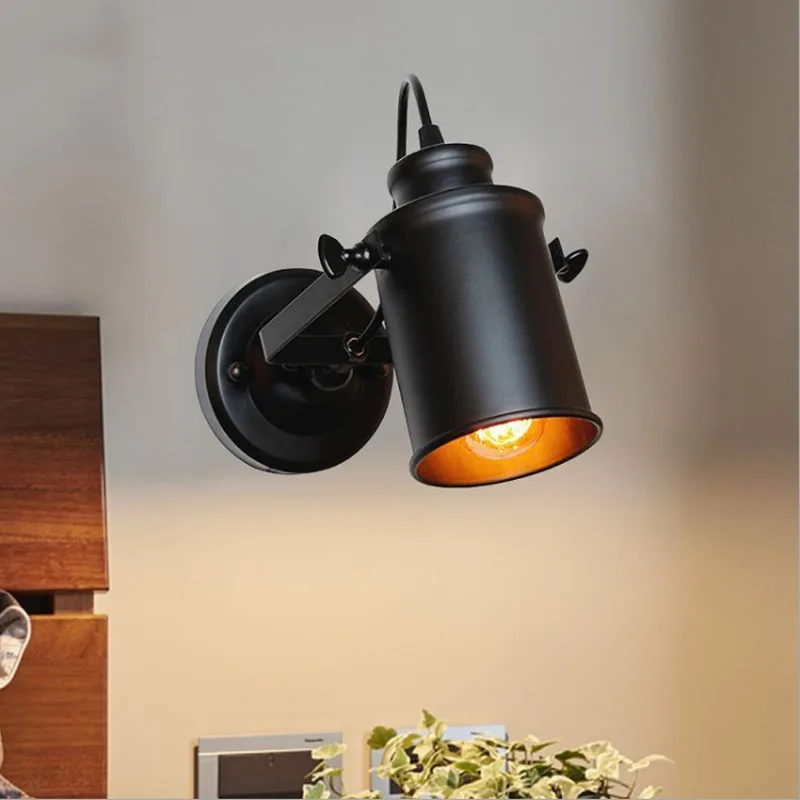 

American Retro Industrial Wall Lamps Simple Metal Indoor Lighting Bar Counter Hotel Shop Ambient Lights Home LED Lustre 220V E27