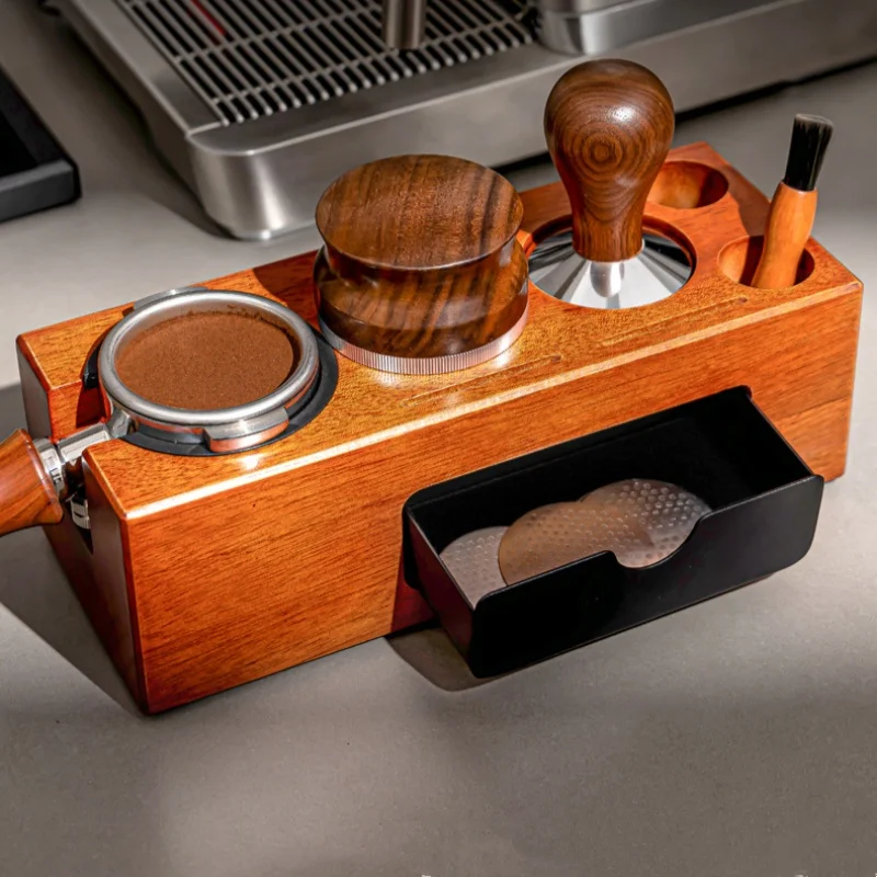 

Подставка для пресса для порошка из цельного дерева для кофе, эспрессо-машина, подходящая посуда, опорная рамка для ручки из орехового дерева, основание для наполнителя порошка