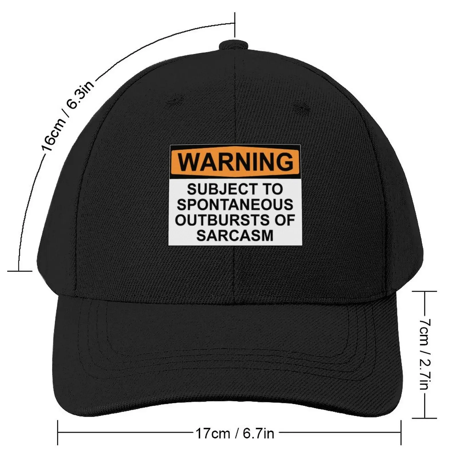 WARNING: SUBJECT TO SPONTANEOUS OUTBURSTS OF SARCASM Baseball Cap Custom Cap Designer Hat Anime Sunscreen Women's Men's