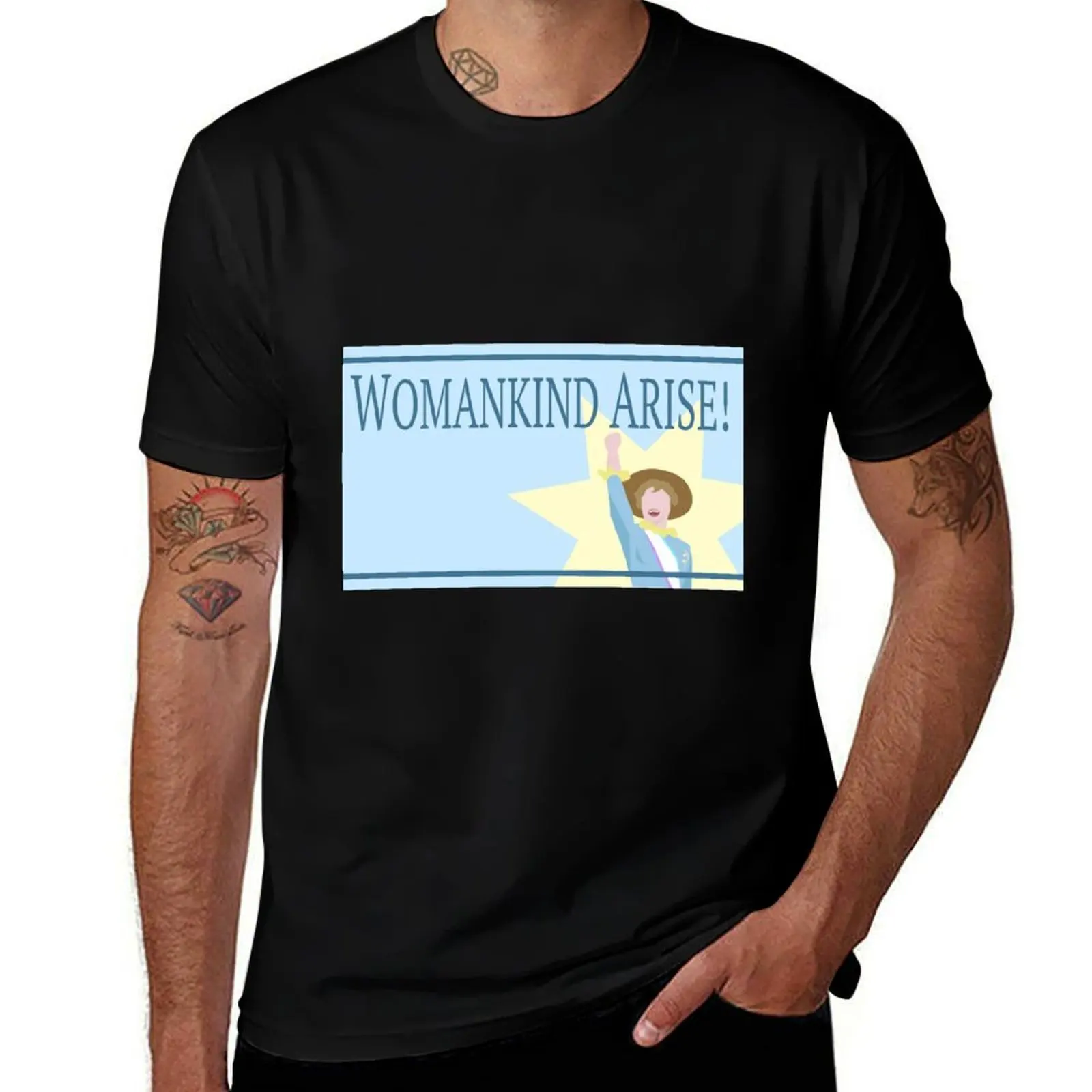 

Womankind Arise! T-Shirt Simple Casual Short Sleeve Cotton T-Shirt