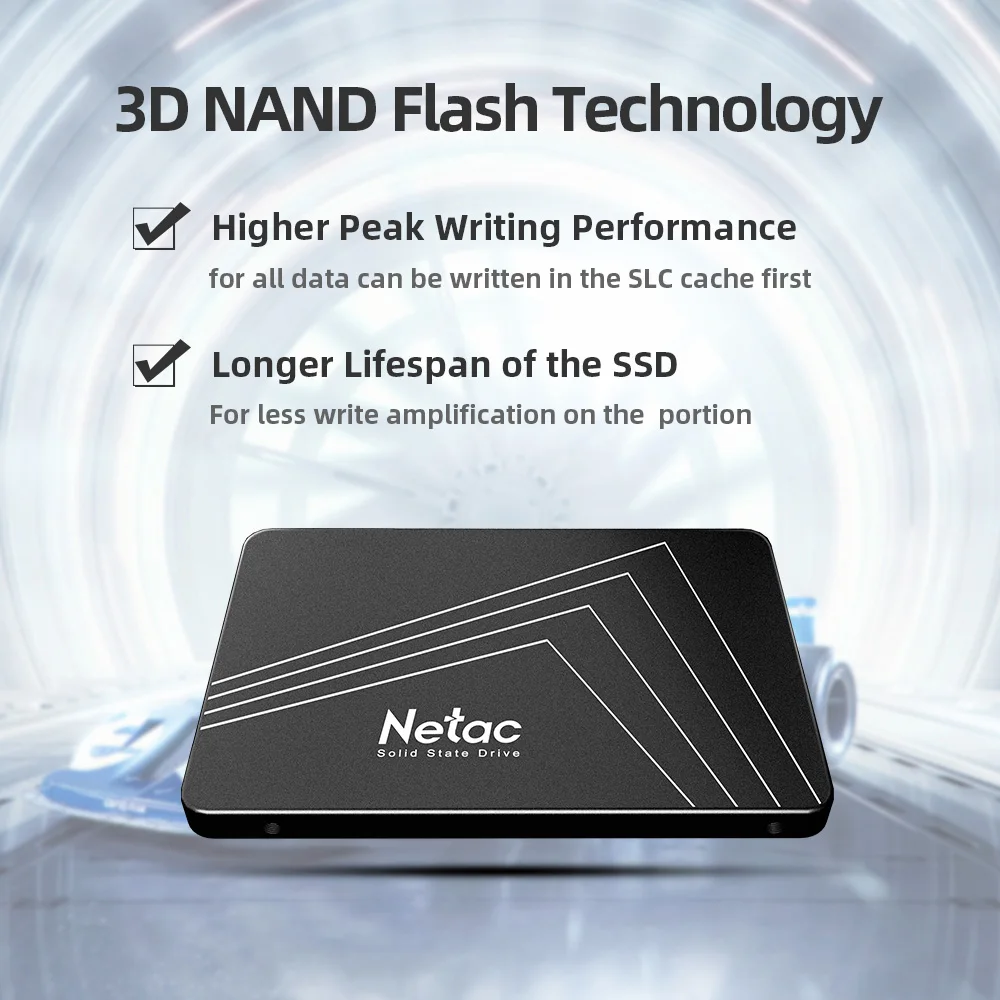 Netac SSD SATA 128G 256G 512G 1TB 2TB 4TB SATA3 2,5 Zoll HDD SSD Festplattenlaufwerk Interne Solid-State-Festplatte SSD für Computer Laptop – Detail 2