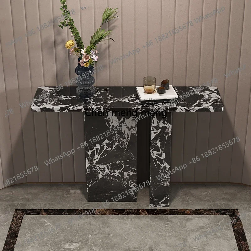 L07 Luxury Carrara Marble Console Table - French Style Entryway Hall Table & Console Table，Custom White Marble Wall Table