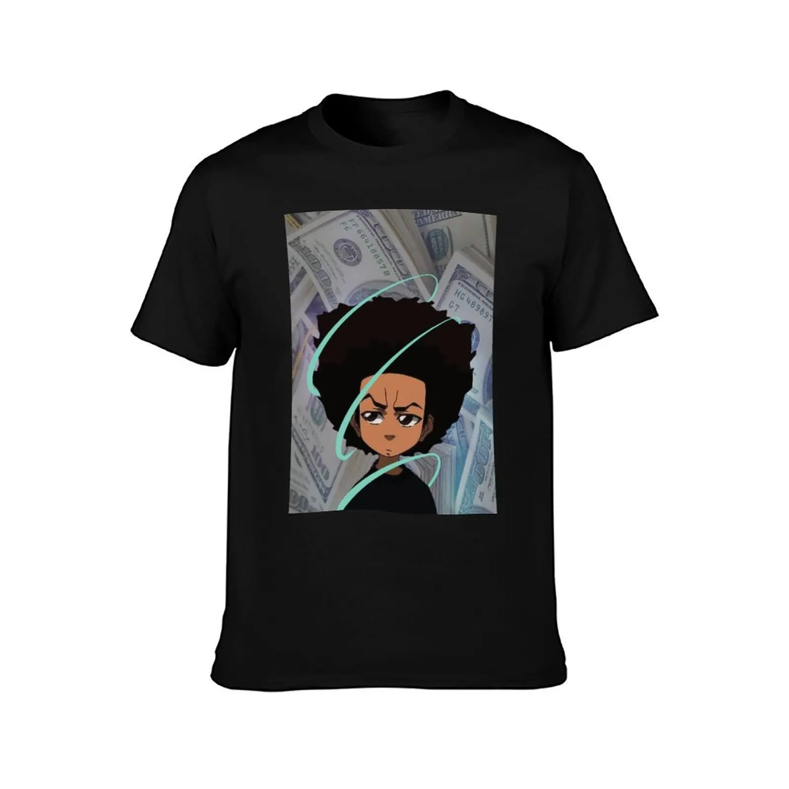 The Boondocks | Huey Freeman T-Shirt Summer Casual Cotton Tee Oversized Streetwear Tops Vintage Graphic Print 100% Cotton