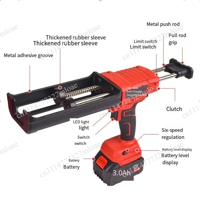 Six-speed speed regulation lithium battery, beautiful seam glue gun,double tube glue gun, beautiful seam agent construction tool