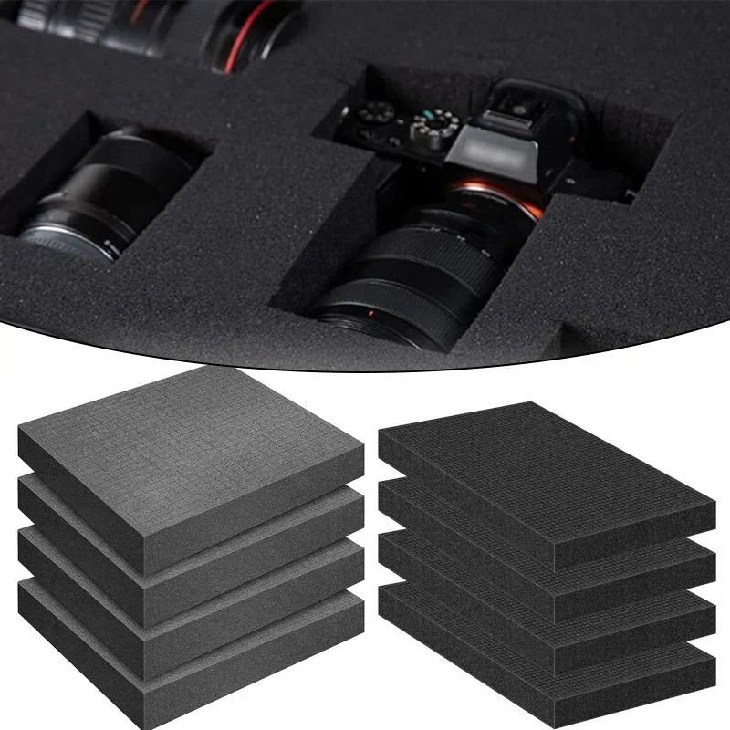 4PCS High Density Foam For Toolbox Pre-cutting Foam Insert Shock-Absorbing Sponge Sheet Shadow Precorted For Hard Flight Case