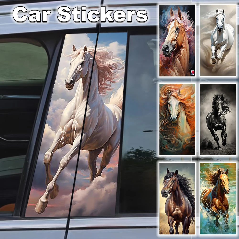 Customized Horse to Success Chollima Horse Car B-pillar Sticker Style Cute Animal Car DIY Door Pillar Vinyl Cool Sticker